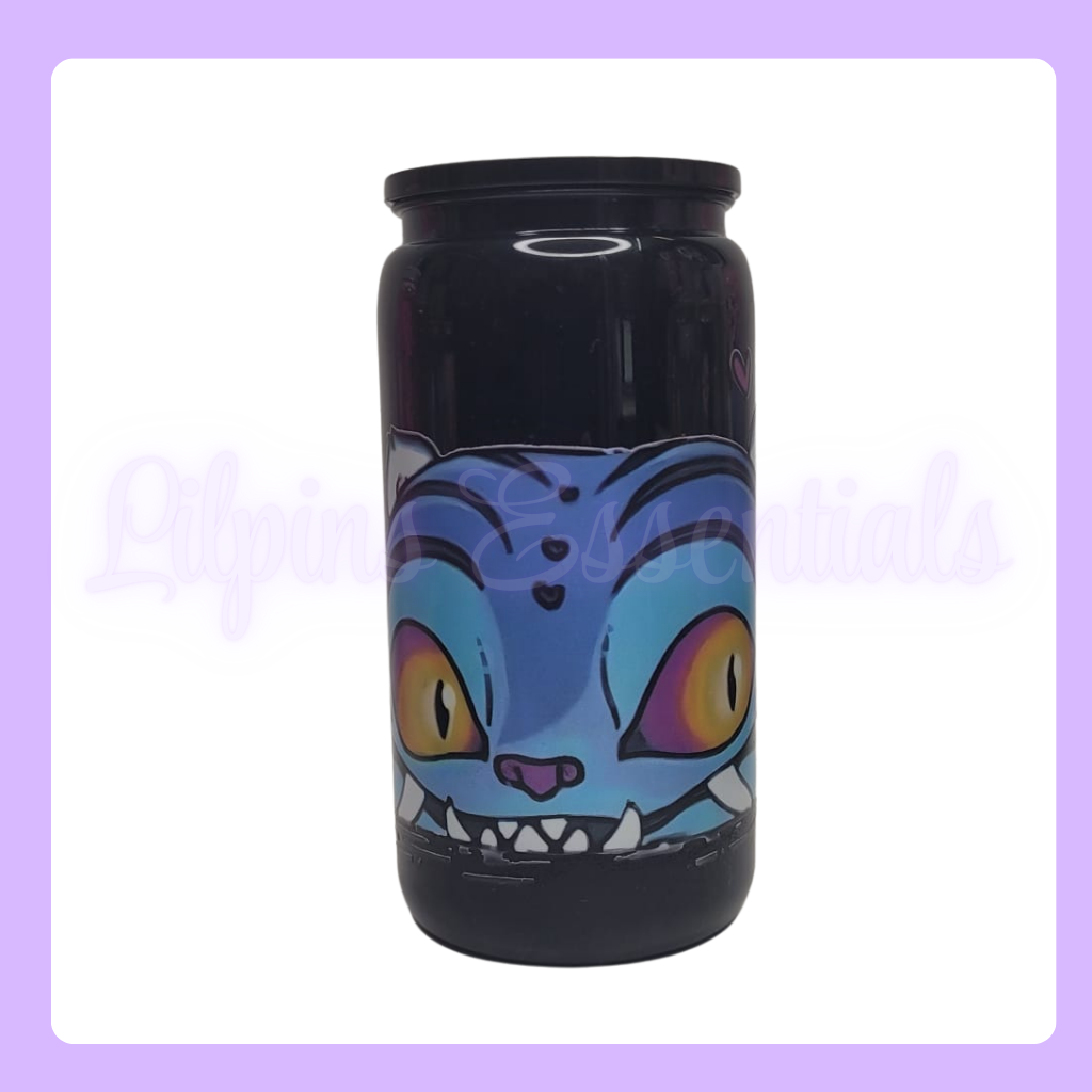 Black tumbler with a colourful Derpy Tiger kpop design 