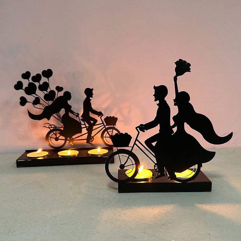 Couple Creative Wrought Iron Candlestick Ornaments