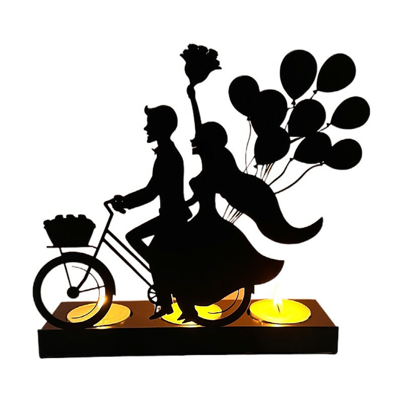 Decorative Bicycle Love Candle Holder