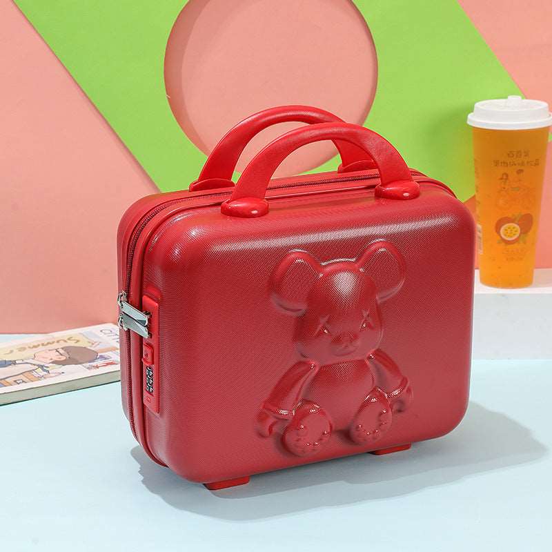 red Small Bear Makeup Case - 14” Mini travel case