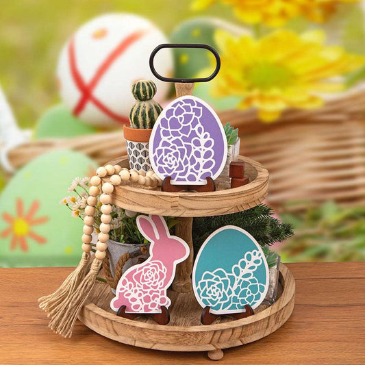 Bunny and Egg Tassel String Decoration for Easter-themed Desktop Layout