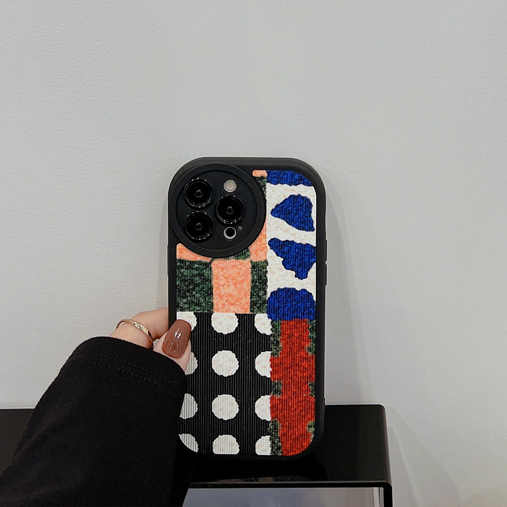 Contrast Patchwork iPhone Case