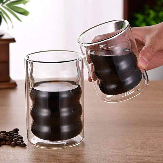 Borosilicate Spiral Double-layer Handless Cup