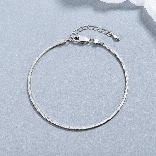 925 Sterling Silver Square Snake Bone Bracelet - LOX VAULT