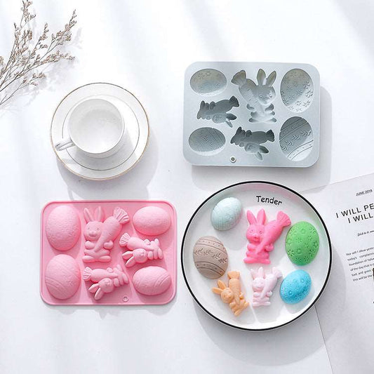 7-piece Bunny Egg Easter Silicone Mould