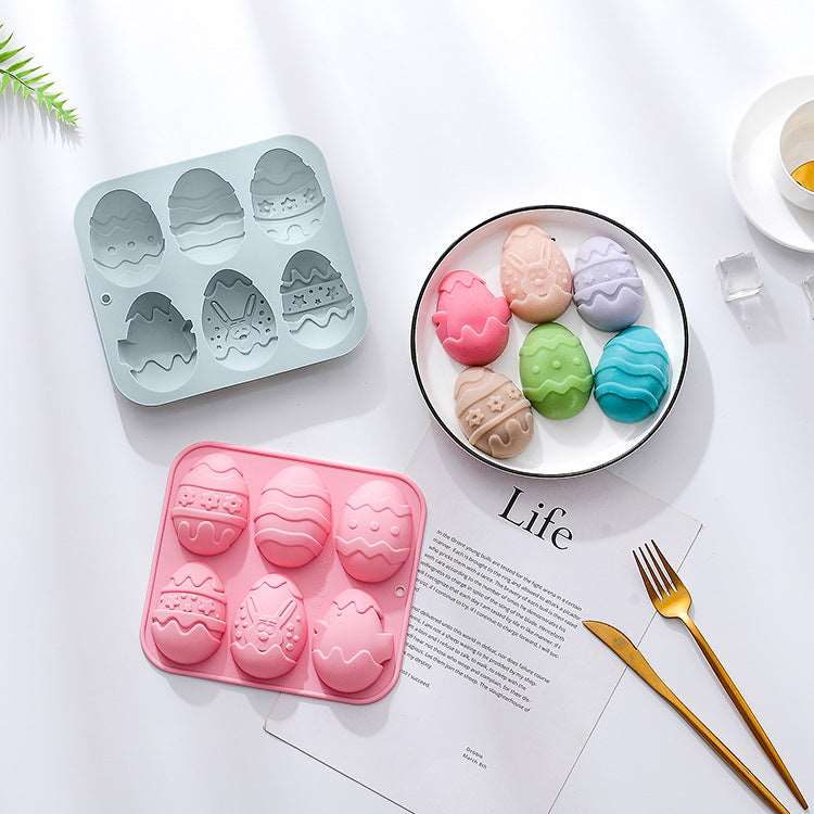 6-piece Silicone Easter Eggs Chocolate Mould