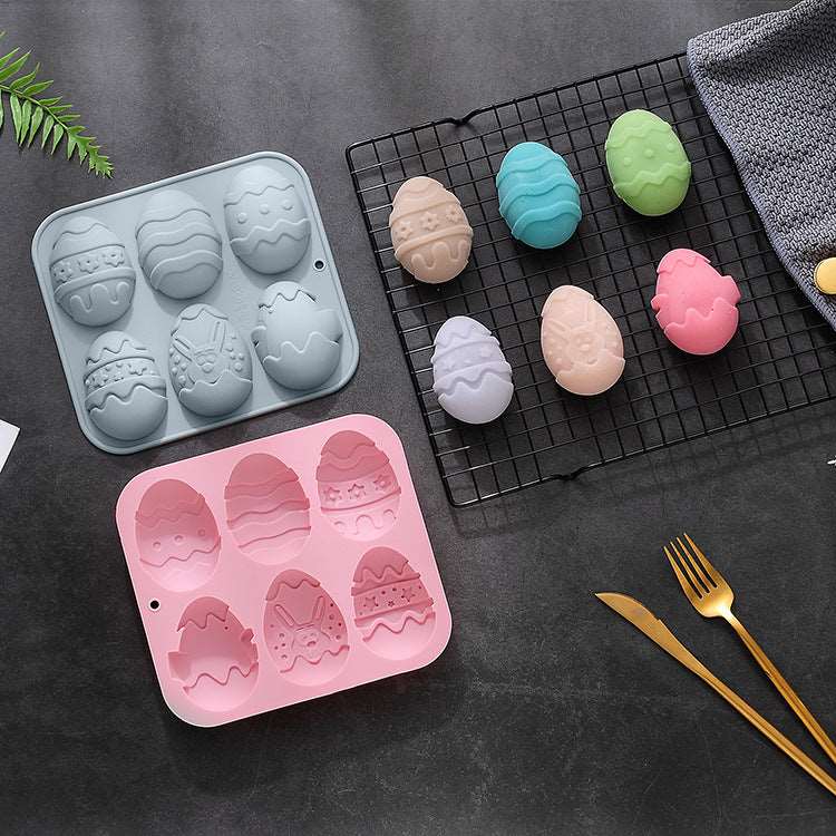 6-piece Silicone Easter Eggs Chocolate Mould
