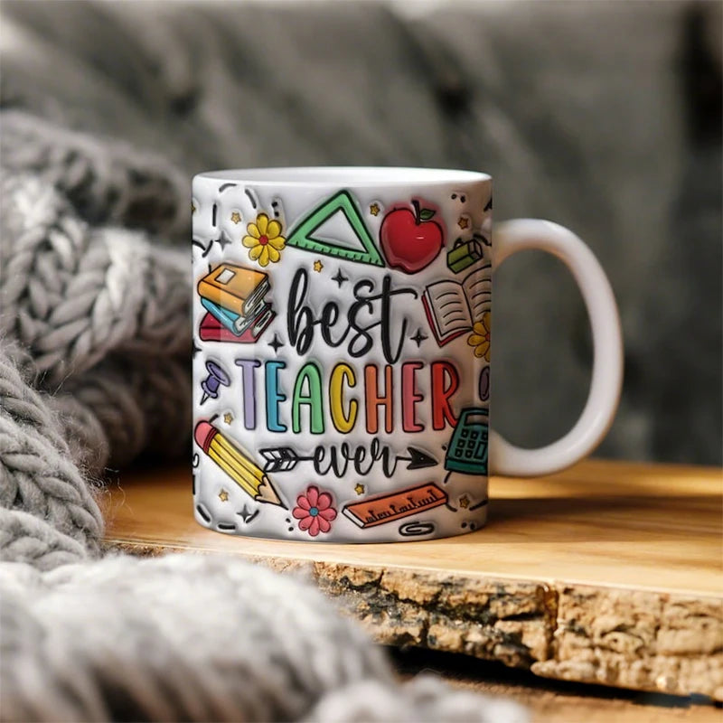 Personalised 3D Effect Custom Teacher Name Mug