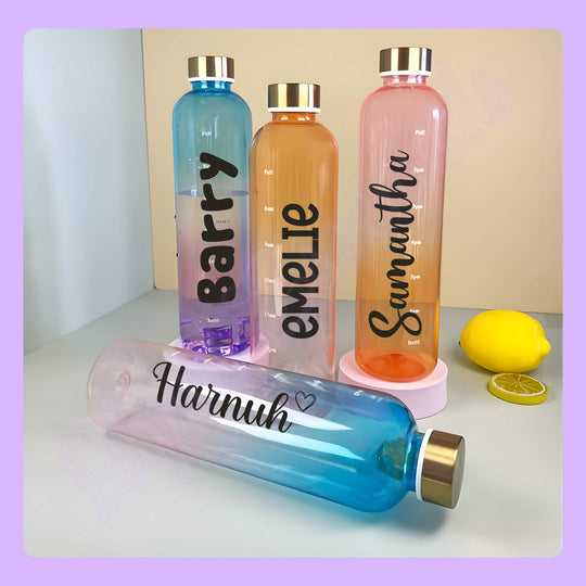 Custom name gradient water bottle