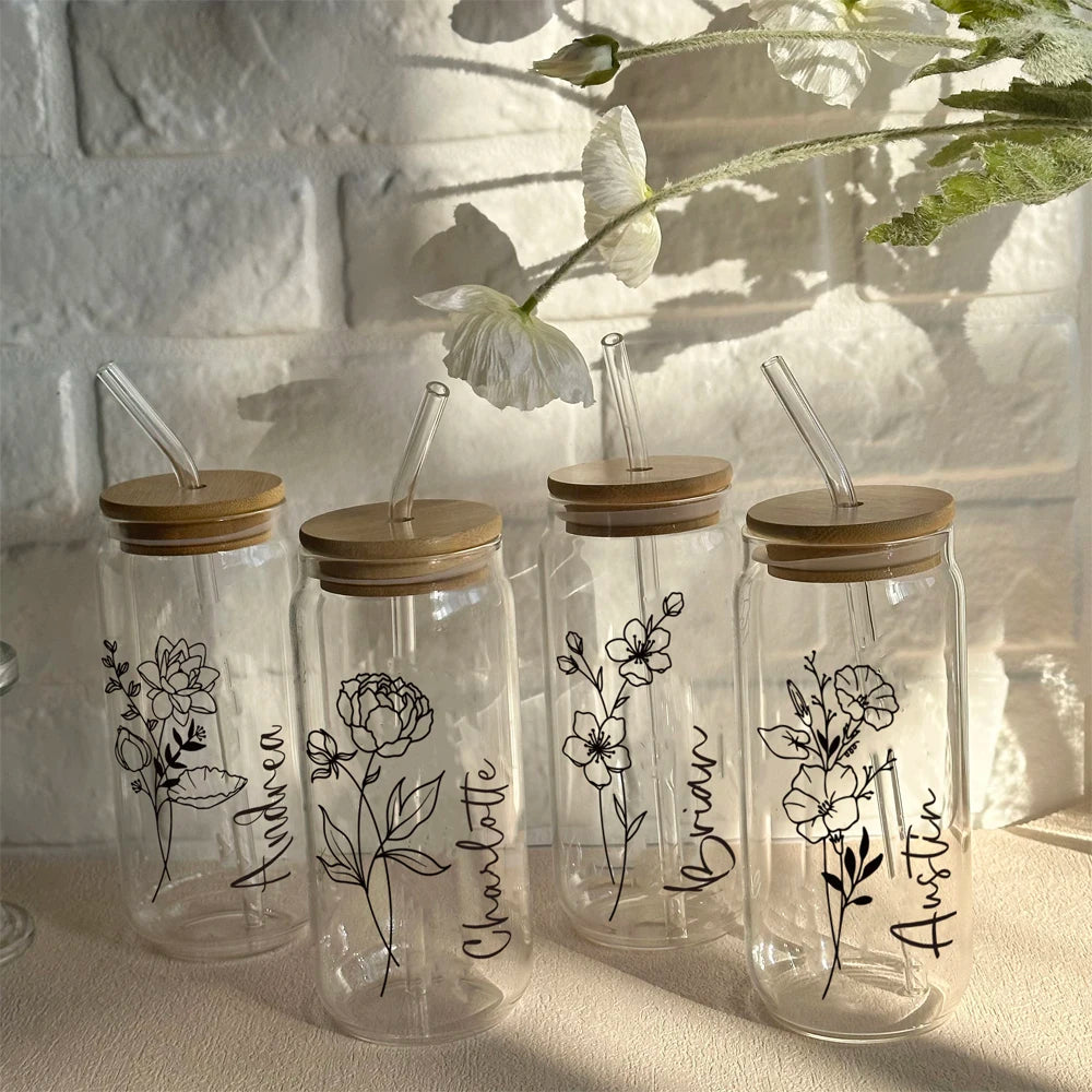 Personalised Iced Coffee Glass Tumbler