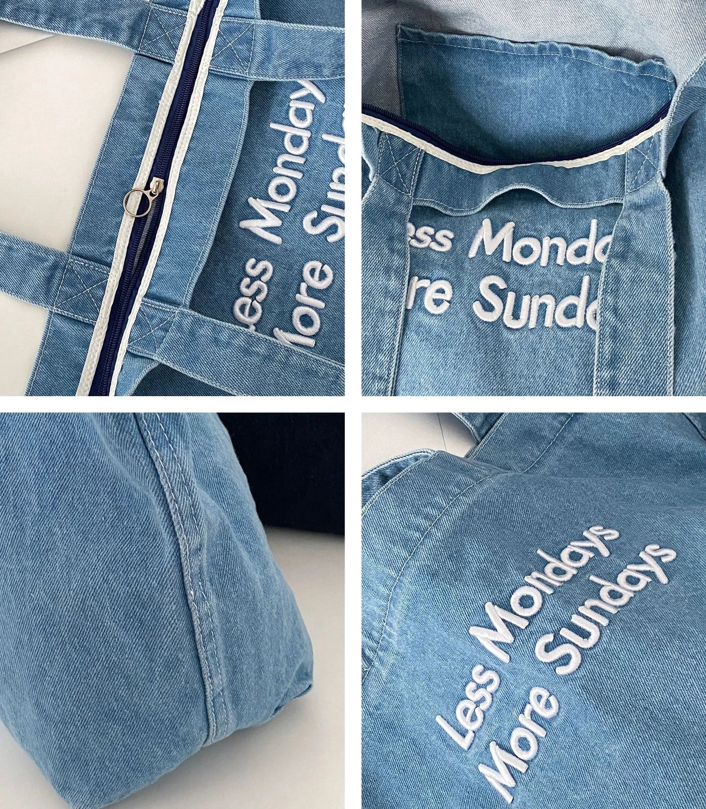 Washed Denim Tote Bag