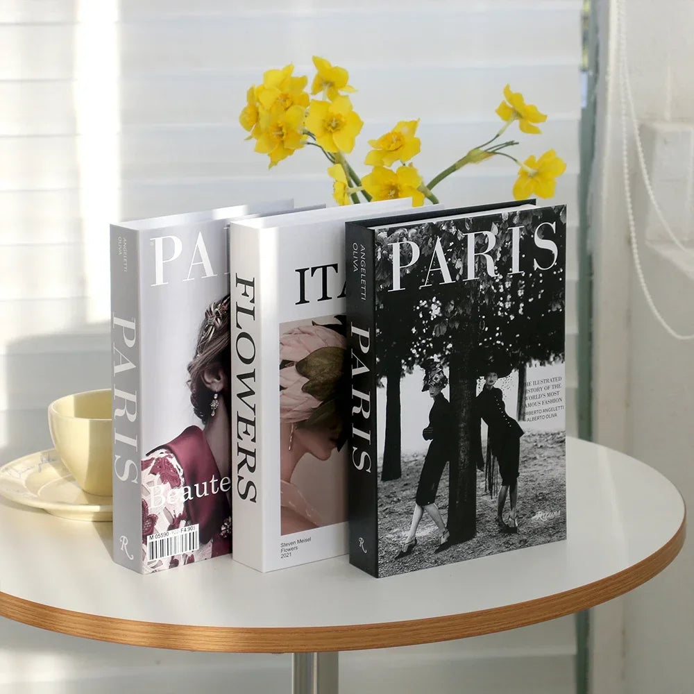 3Pcs Luxury Fake Book Set Home Decorative Book, Coffee Table Books Decor