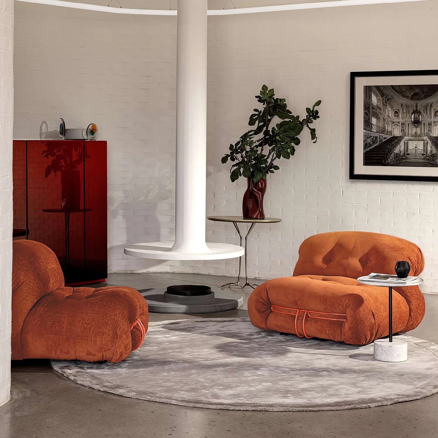 orange soriana lounge chair