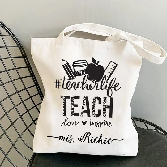 Personalised Teacher Tote Bag