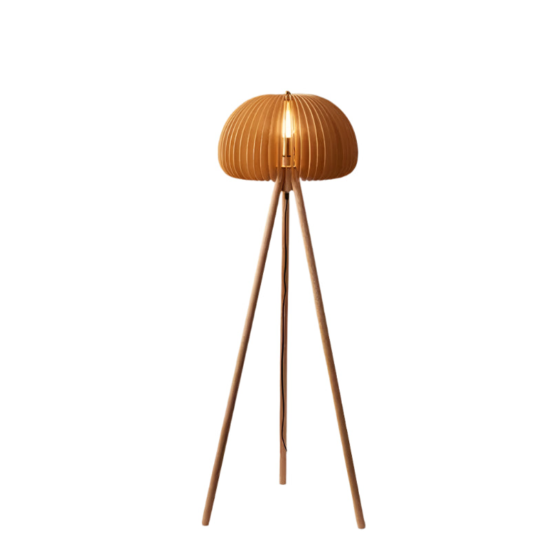 Wooden Pumpkin Floor Lamp