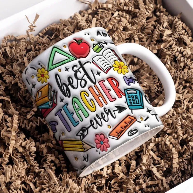 Personalised 3D Effect Custom Teacher Name Mug