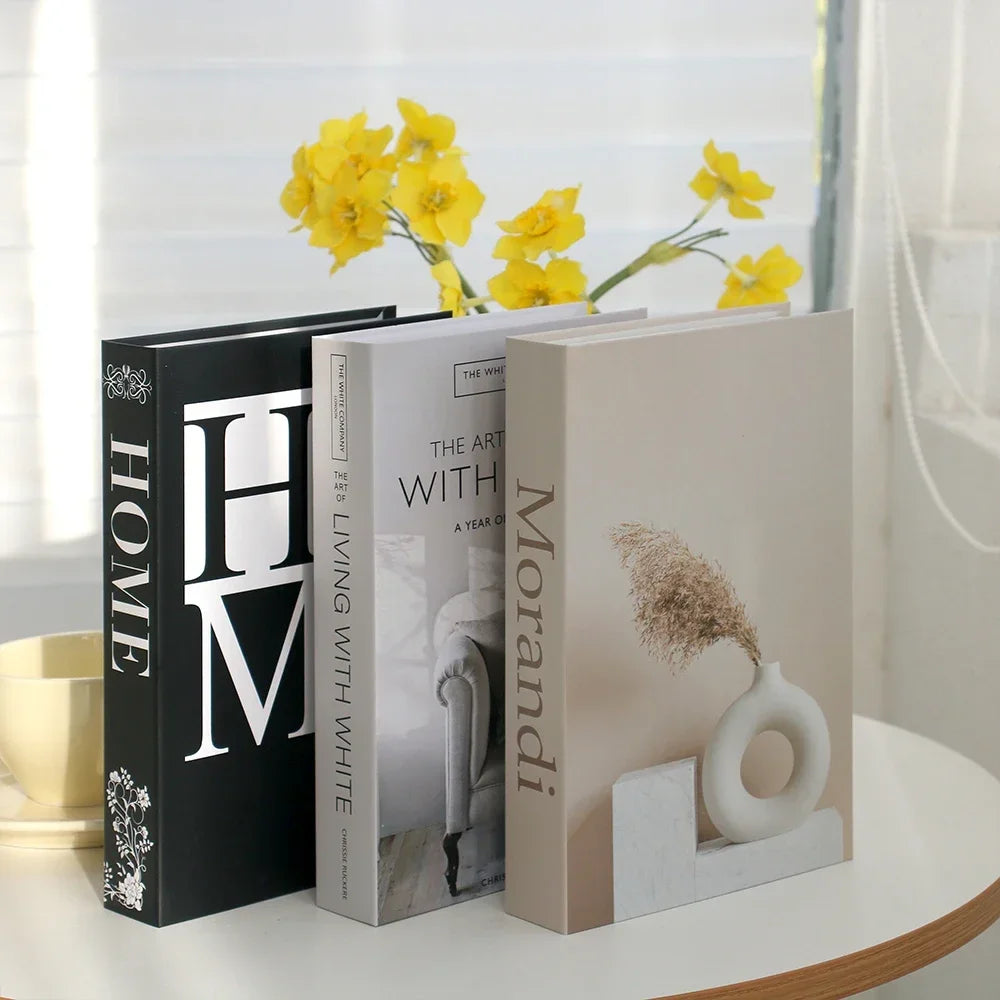 3Pcs Luxury Fake Book Set Home Decorative Book, Coffee Table Books Decor