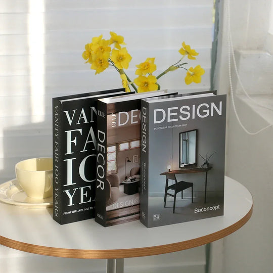 3Pcs Luxury Fake Book Set Home Decorative Book, Coffee Table Books Decor