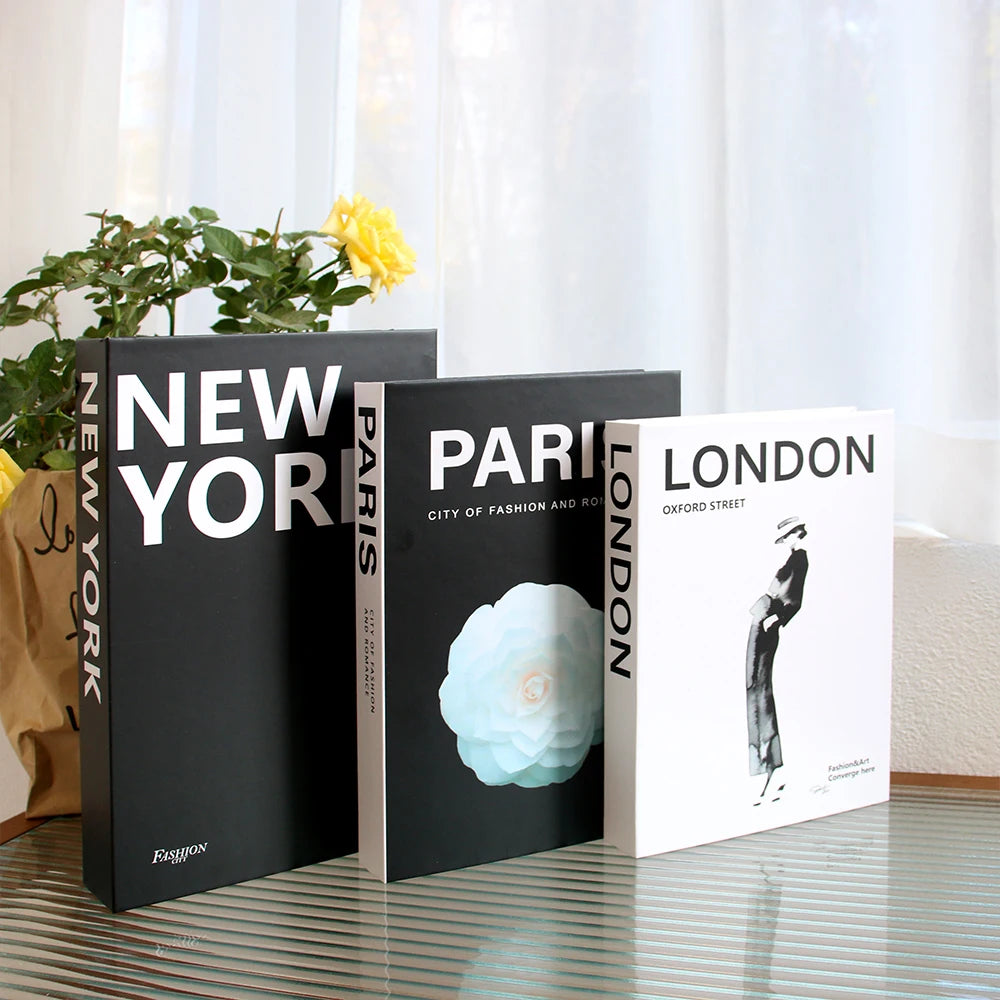 3Pcs Luxury Fake Book Set Home Decorative Book, Coffee Table Books Decor