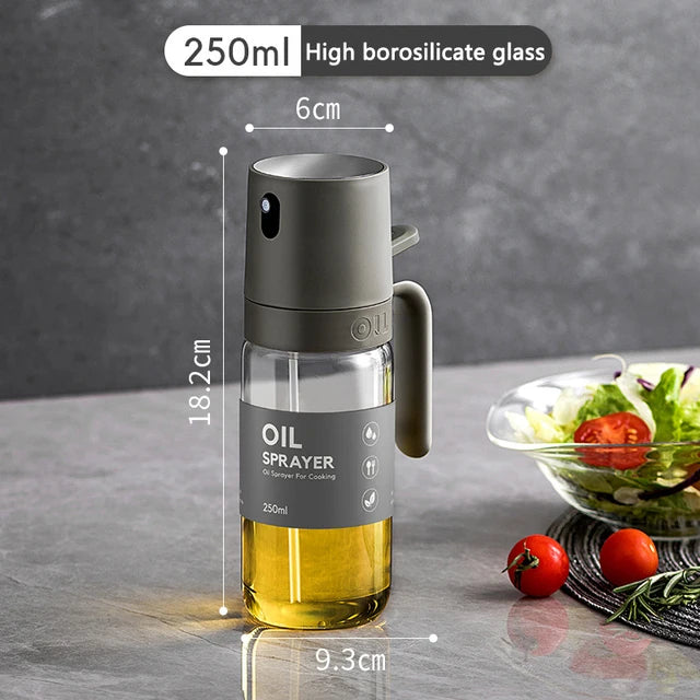 High Borosilicate Glass Olive Oil Spray Dispenser Bottle 250ml