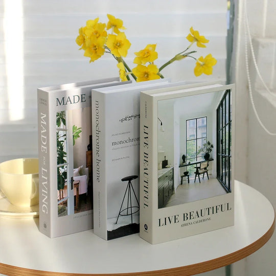 3Pcs Luxury Fake Book Set Home Decorative Book, Coffee Table Books Decor
