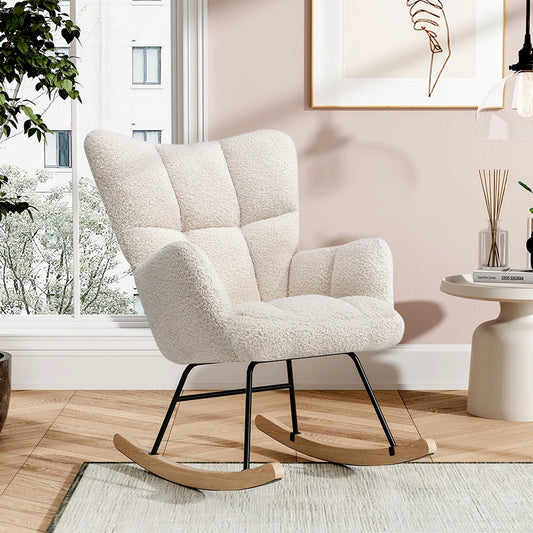 Tufted Upholstered Modern Rocking Chair