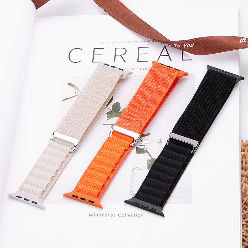 Nylon Woven Watch Strap with Silver Buckle