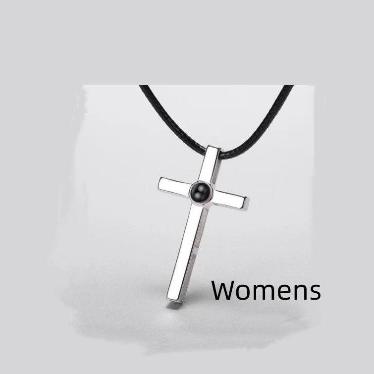 Personalised Cross Couple Projection Necklace - LOX VAULT