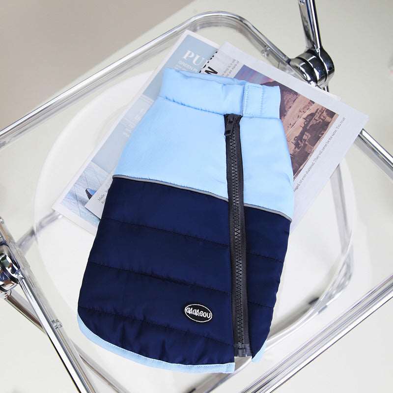 Autumn and Winter Cotton Pet Vest with Zipper Options