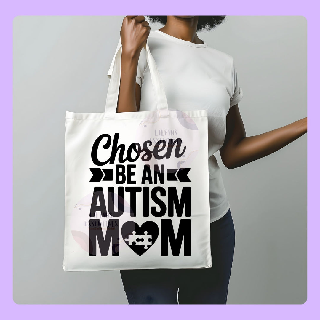 Autism awareness tote bag with be kind quote design