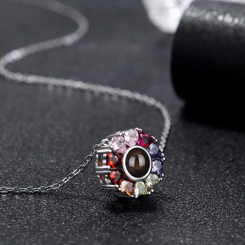 Personalised Colorful Crystal Projection Necklace - LOX VAULT