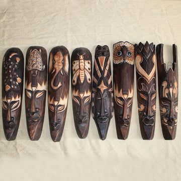 European Style Mango Wood Carved Wall Masks