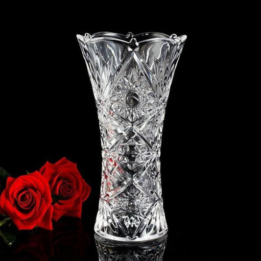 Set of 2 Thick Transparent Glass Vases