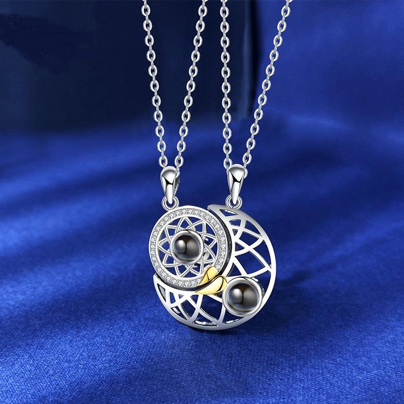 Personalised Couple Sun & Moon Projection Necklace - LOX VAULT