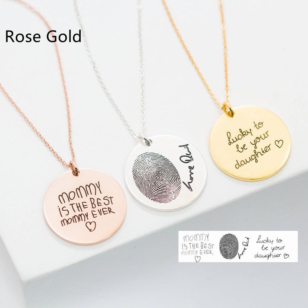 Personalised Lettering Fingerprint Name Necklace - LOX VAULT