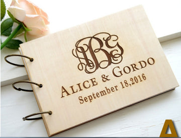 Personalised Wood Guest Sign in Book
