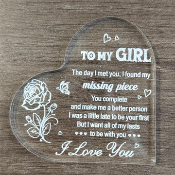 Heart Transparent Acrylic Mother's Day Father's Day Table Decorations Ornaments