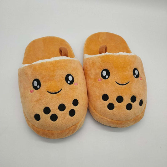 Bubble Tea Plush Slippers