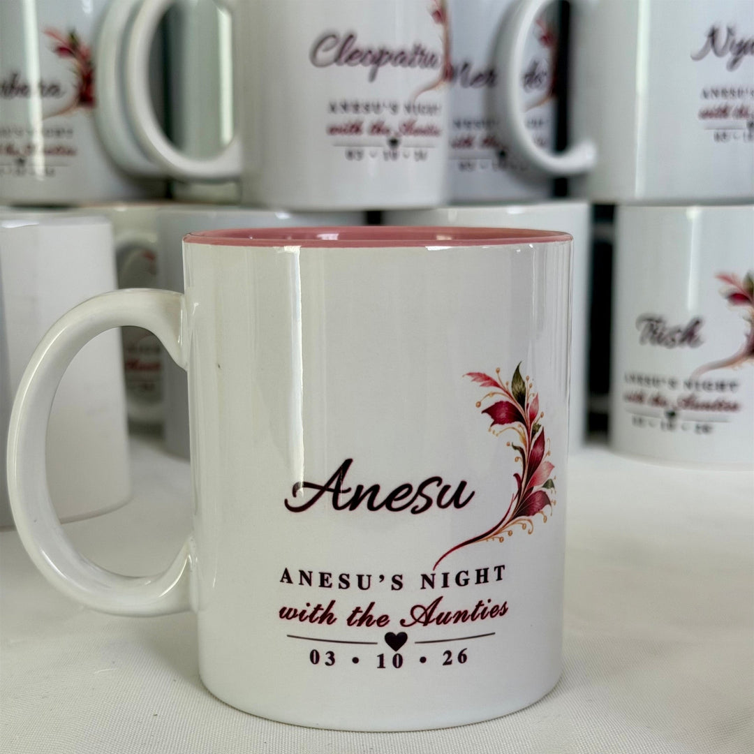 Bulk custom printed ceramic mug featuring a business logo