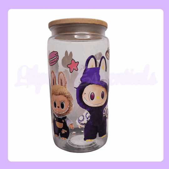 Cute bunny character 16oz reusable cup with straw