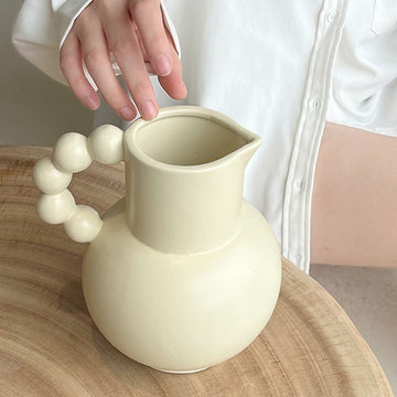Vintage Milk Pot Vase - French Decor Accent - Rustic Farmhouse Style
