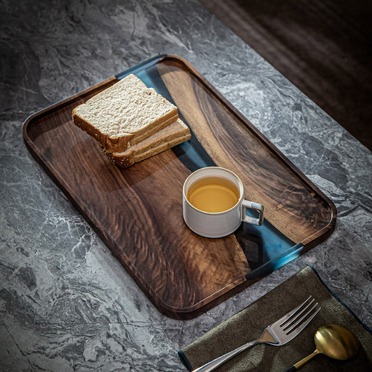 Walnut Resin Rectangular Household Table Tray