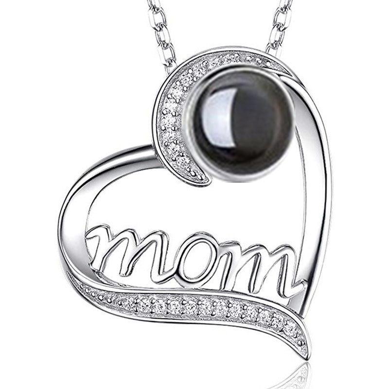 Personalised MOM Heart Projection Necklace - LOX VAULT