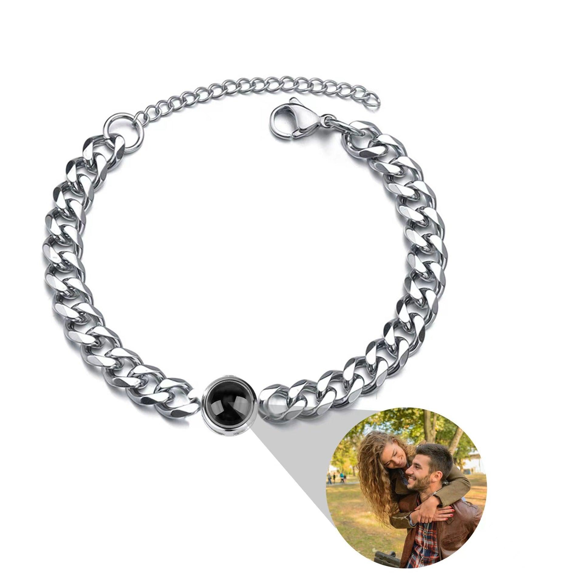 Personalised Titanium Photo Projection Bracelet - LOX VAULT