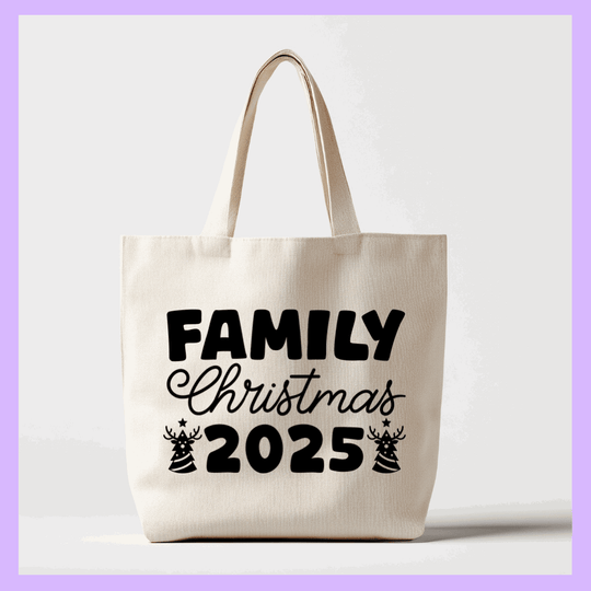 Beige tote bag with &