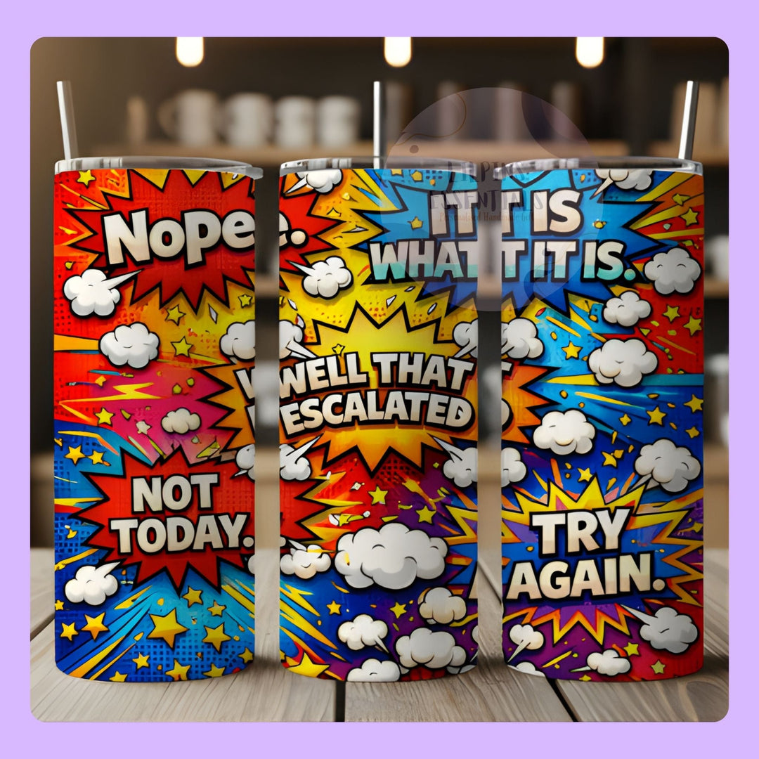 Comic Style 20oz Stainless Steel Tumbler