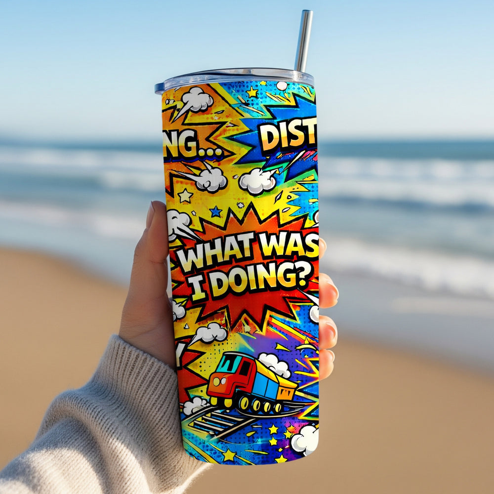 Comic style 20oz stainless steel tumbler design