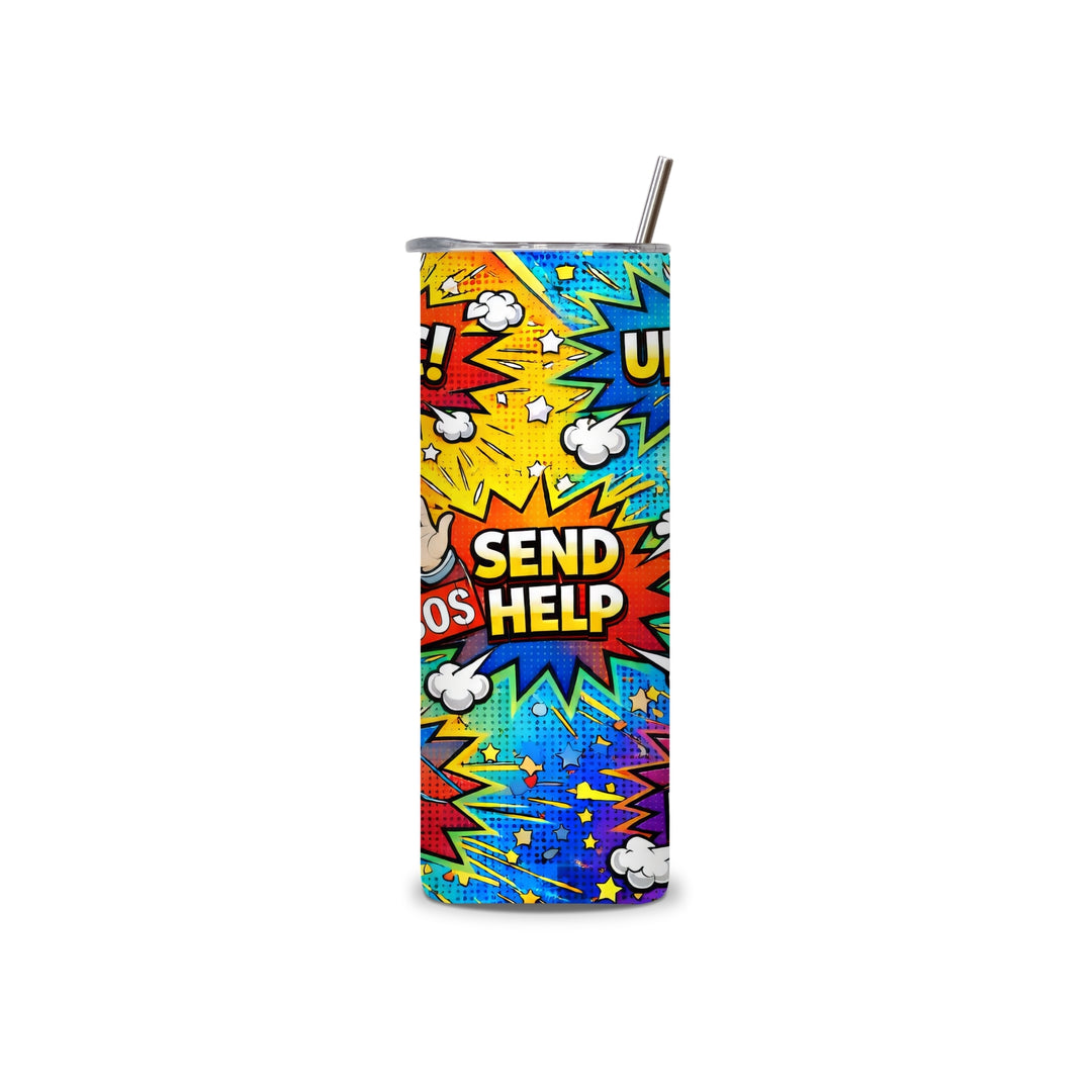 Comic style 20oz stainless steel tumbler