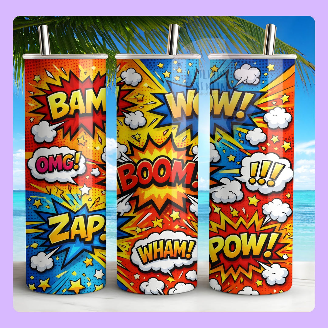 Comic Style 20oz Stainless Steel Tumbler