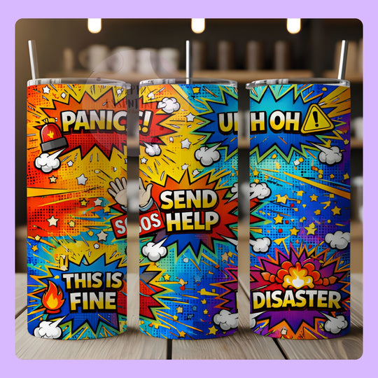 Comic Style 20oz Stainless Steel Tumbler